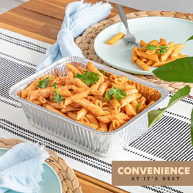 PLASTICPRO baking pans ideal for cakes and casseroles, ready for oven-to-table use.