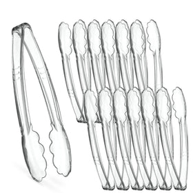 Plasticpro clear tongs 9-inch for easy buffet serving and clean handling.
