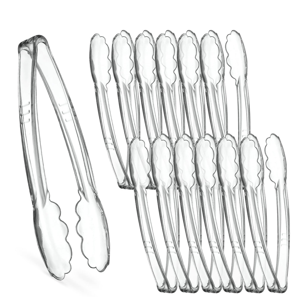 Plasticpro clear tongs 9-inch for easy buffet serving and clean handling.