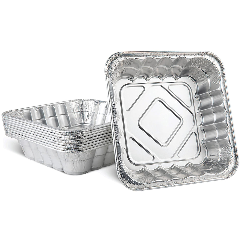 Plasticpro disposable 10x10x3 square pan for even baking and easy cleanup.