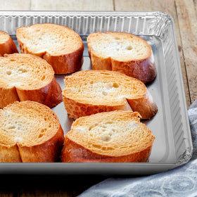 PLASTICPRO disposable pans simplify cleanup after meals.
