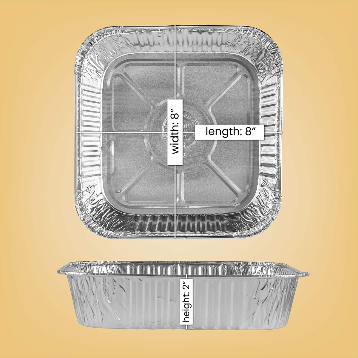 Plasticpro foil pan stack display showing convenient disposable bakeware for events.