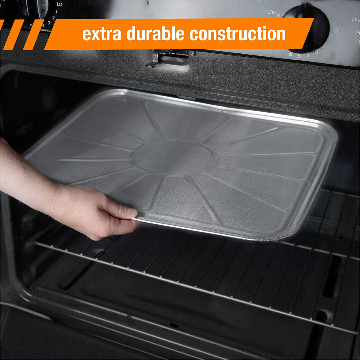 Plasticpro grease spill catcher liner; keeps oven surfaces cleaner.