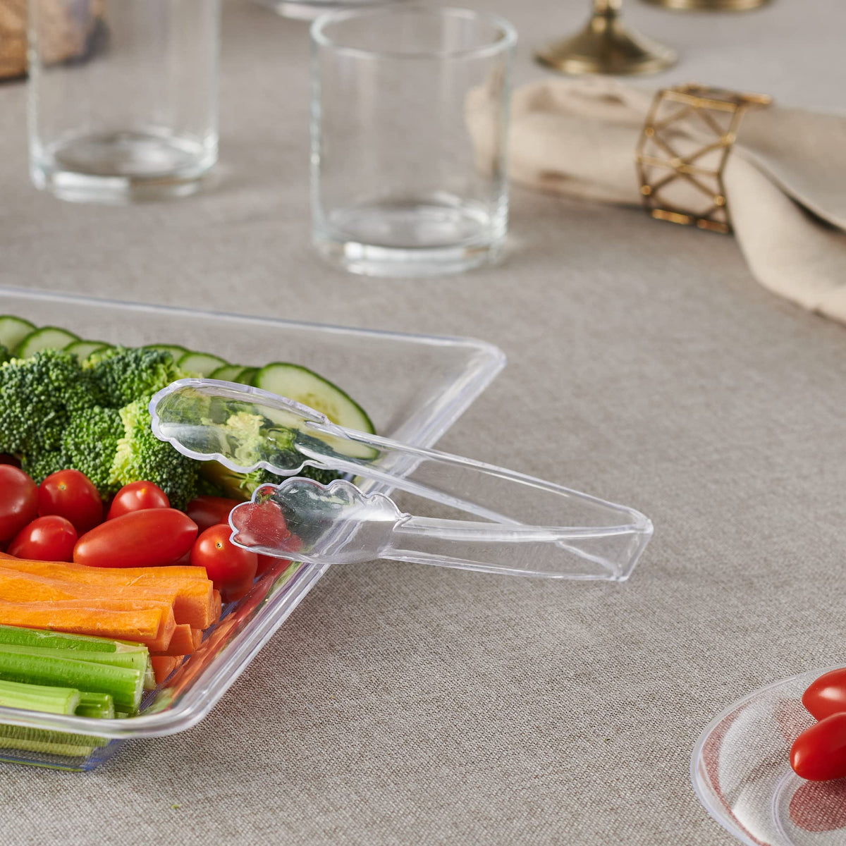 Plasticpro heavy-duty BPA-free tongs ensure safe hot and cold service.
