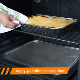 Plasticpro one-size-fits-all liner; compatible with gas and electric ovens.