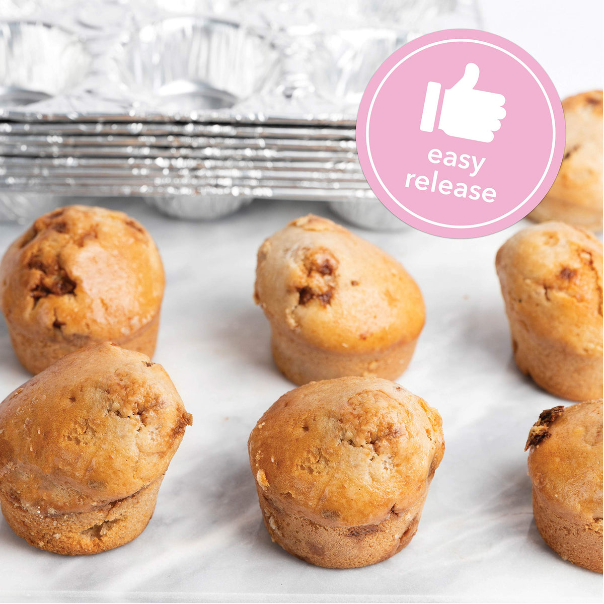Plasticpro reusable and disposable eco-friendly muffin pans ideal for gatherings.