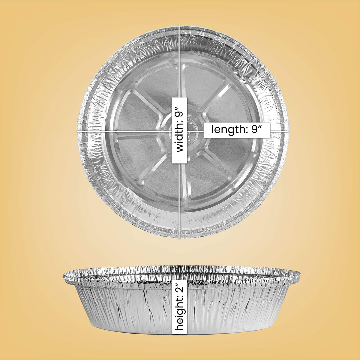 PLASTICPRO round aluminum pan with flat bottom for even baking.