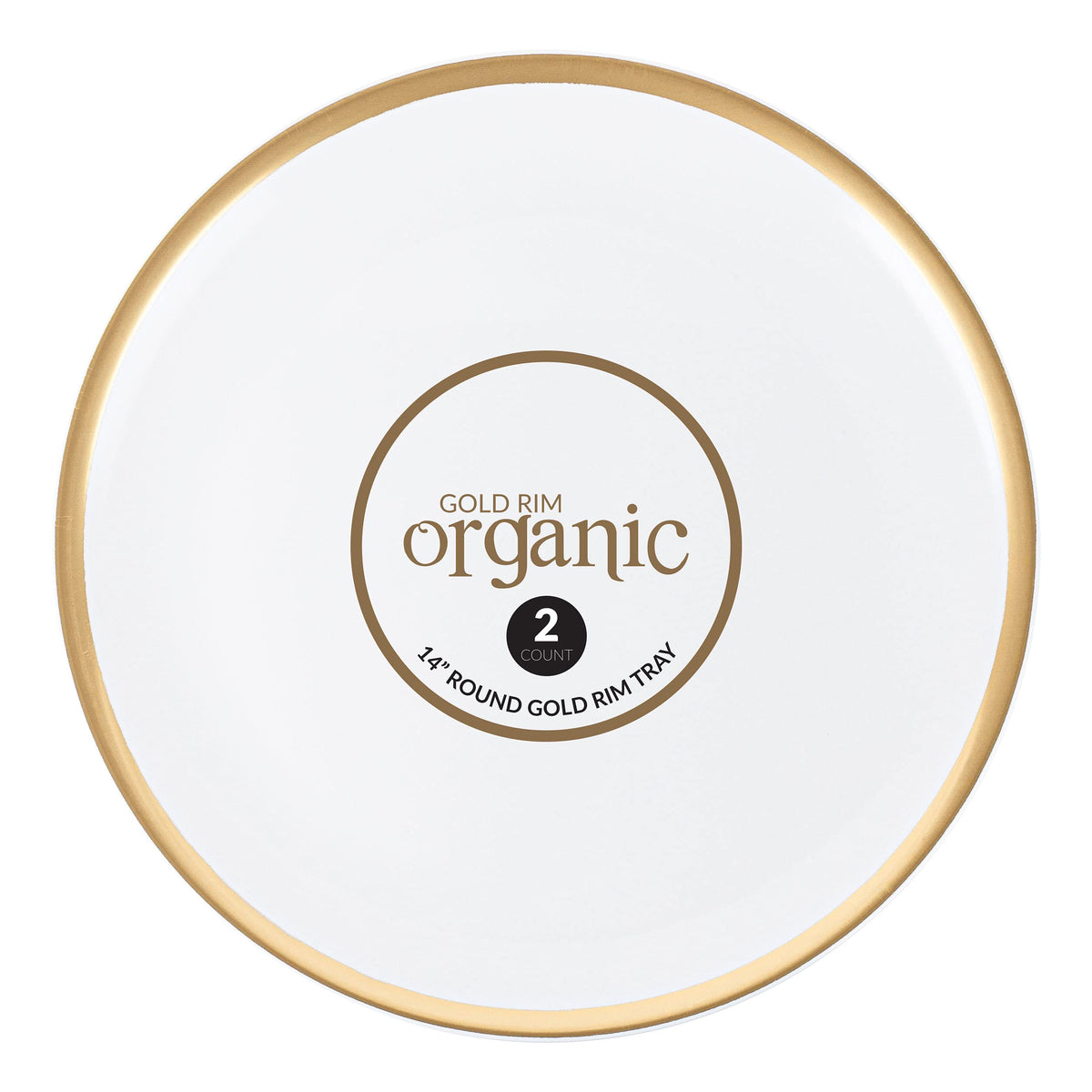 Plasticpro round serving tray with gold rim 14x14 ideal for party display