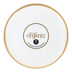 Plasticpro round serving tray with gold rim 14x14 ideal for party display