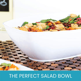 PLASTICPRO oval serving bowls perfect for salads at gatherings.