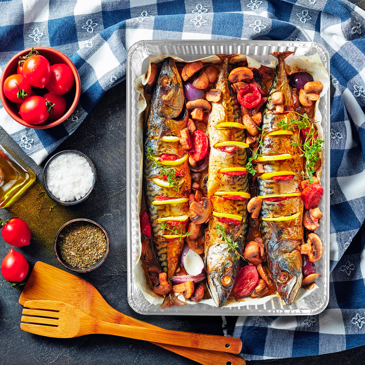 PLASTICPRO sheet pan with roasted vegetables for versatile sheet pan meals.