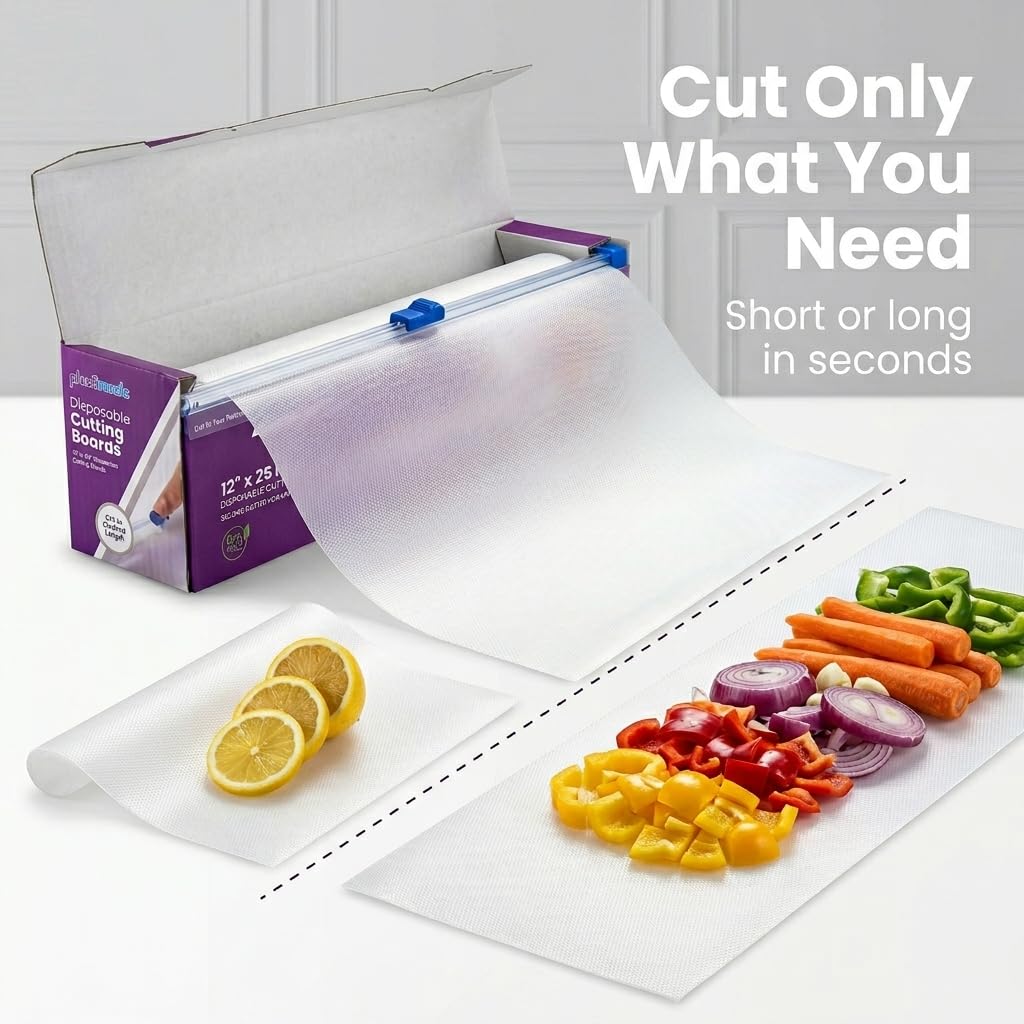 Plastimade cutting board roll 12in by 25ft for versatile prep.