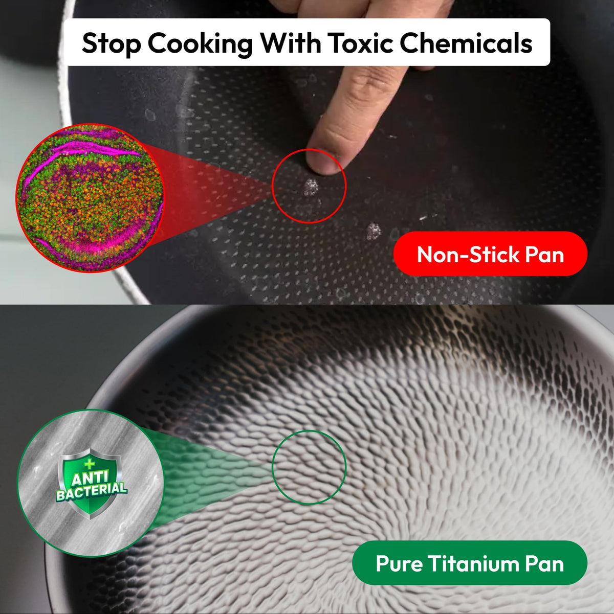 Plateful titanium pan 12-inch with lid highlights oven-safe design up to 750°F.