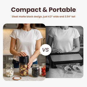 Plateful vacuum sealer helps extend freshness of bulk leftovers and snacks.