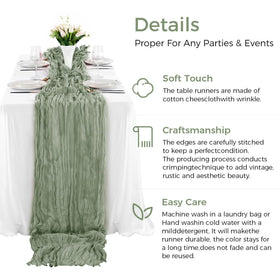 Includes matching sage green napkins for coordinated decor