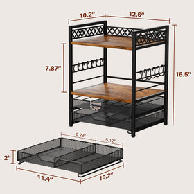 Plaviya drawer compartments provide space for filters and syrups