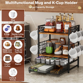 Plaviya four-tier storage keeps coffee pods and accessories organized