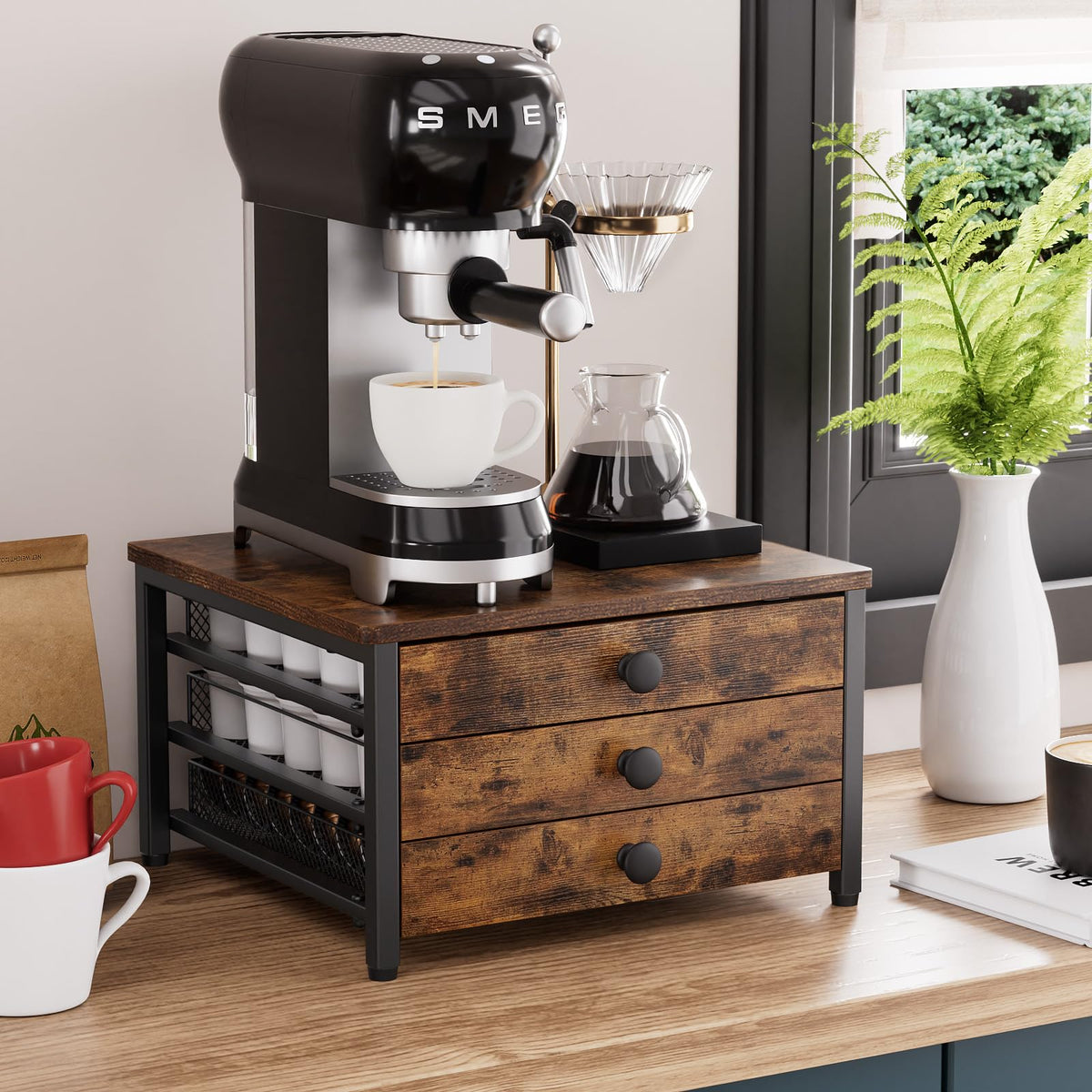 Plaviya dimensions 13.39 D x 12.2 W x 9.06 H fit on countertops.