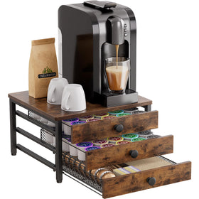 Plaviya coffee pod holder top drawer stores up to 60 K-cups for quick mornings.
