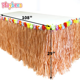 Playbees adhesive-strip secured skirt demonstrating durable on-table fit.