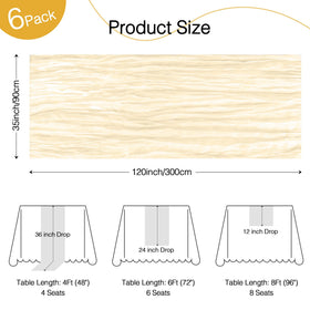 Playieer beige gauze table runner adds boho charm to weddings and celebrations.