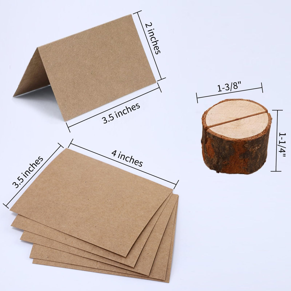 PLAZOTTA 100 kraft cards for names, menus, or notes at events