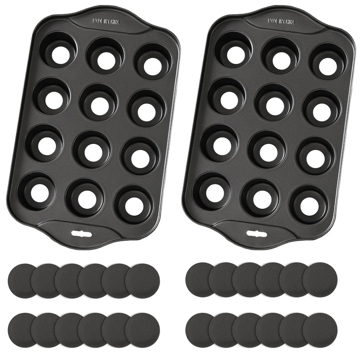 PLAZOTTA 2-pack 12-cavity mini cheesecake pan for even baking