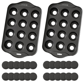 PLAZOTTA 2-pack 12-cavity mini cheesecake pan for even baking