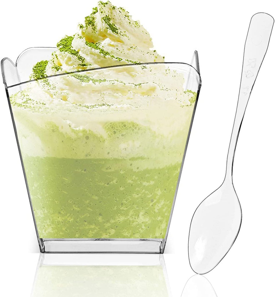 PLAZOTTA clear dessert cups 3.5 oz showcase treats at parties with easy stacking.