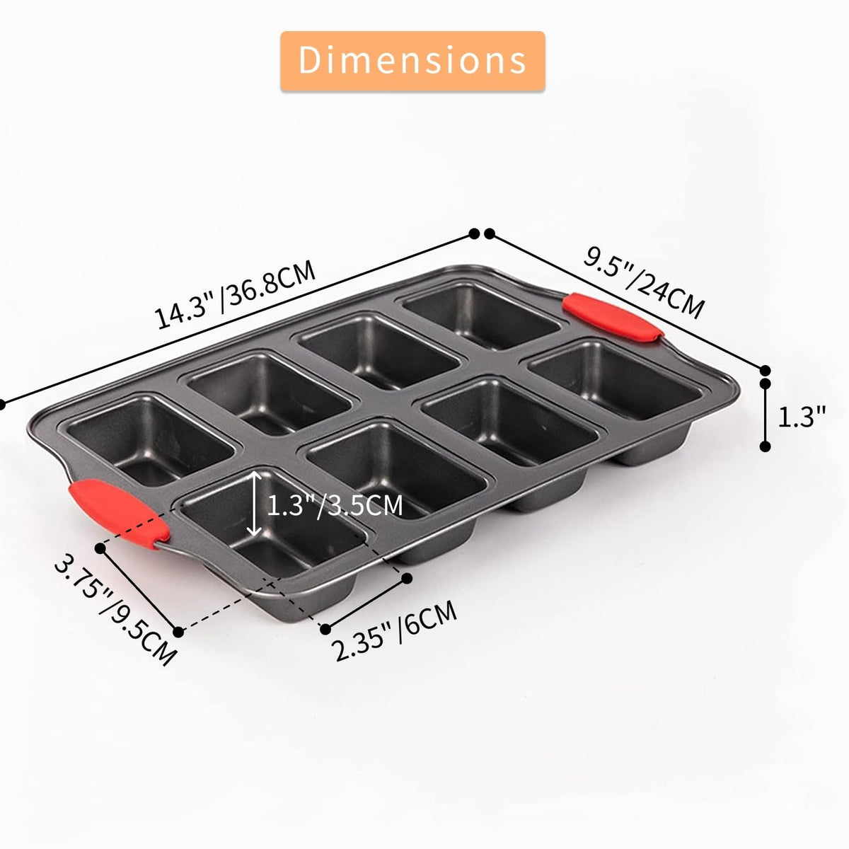PLAZOTTA mini loaf pan with nonstick coating for quick release and cleanup