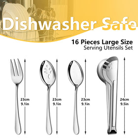 Pleafind 16-pcs serving utensils slotted spoons, ideal for separating solids from liquids