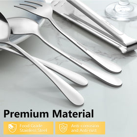 Pleafind 16-pcs serving utensils tongs, secure grip for flipping and serving