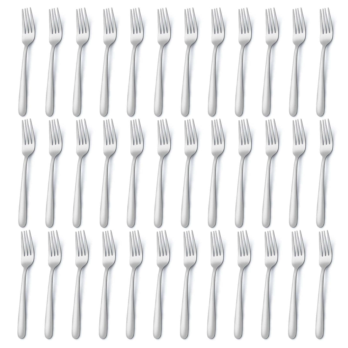 Pleafind 36-piece dinner forks set in mirror finish for elegant table settings.