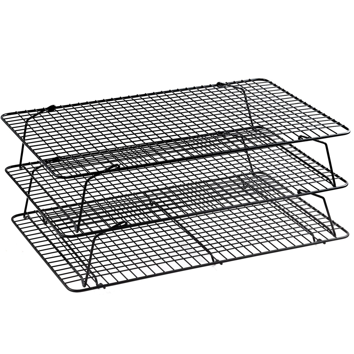 Pleafind 3PCS stackable cooling rack assembled for even airflow during cooling.