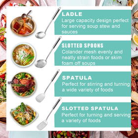 Pleafind serving-ladle for easy serving of soups and broths.