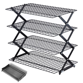 Pleafind 4-tier collapsible cooling rack in action for even cooling of sheet pans