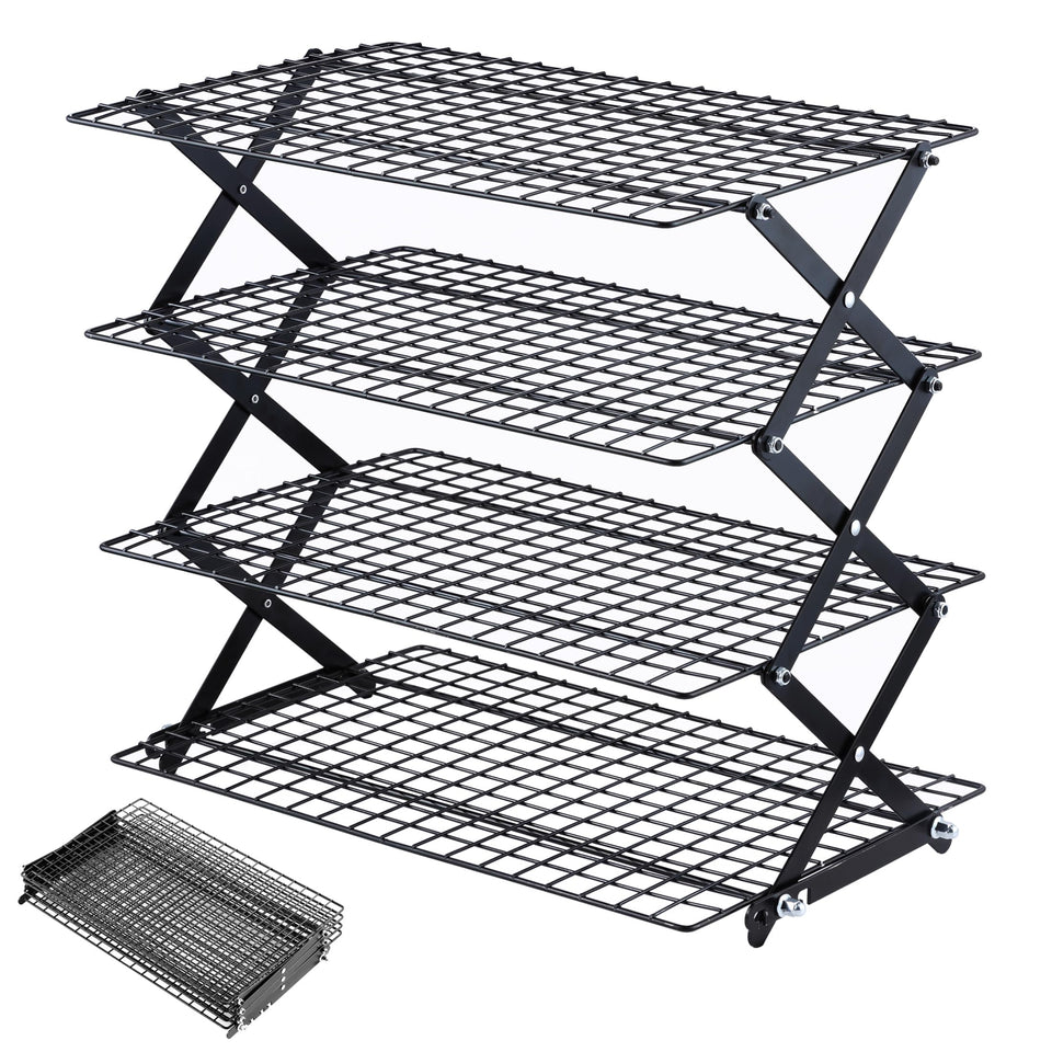 Pleafind 4-tier collapsible cooling rack in action for even cooling of sheet pans