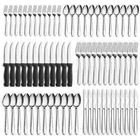 Pleafind 72-piece flatware set with dinner spoons for family meals