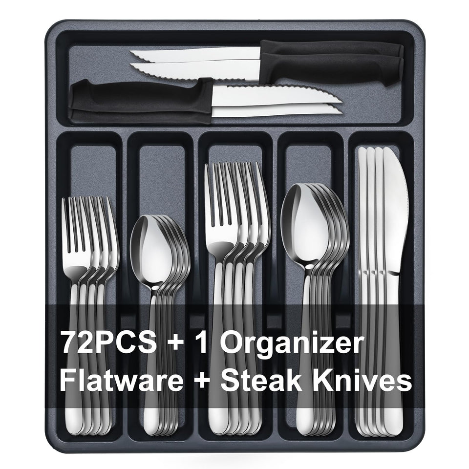 Pleafind 73-piece silverware set ready for family dining