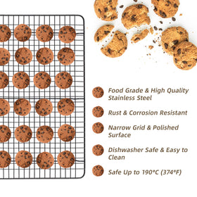 Pleafind dense 0.43-inch grid prevents small cookies from slipping through.