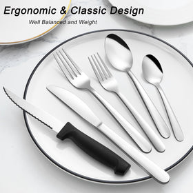 Pleafind dinner knives and steak knives included for versatile meals