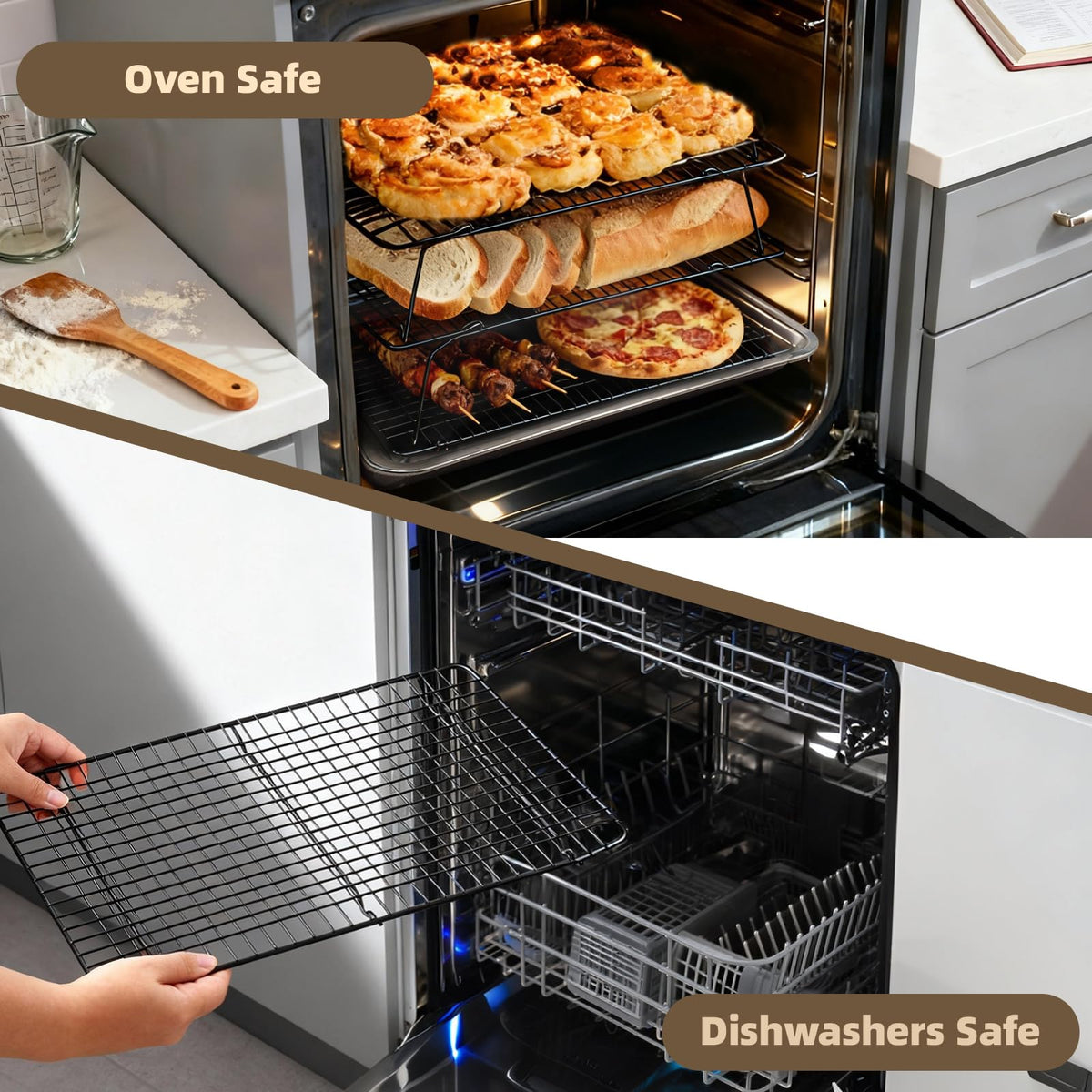 Pleafind food-grade stainless steel construction ensures safe oven use.