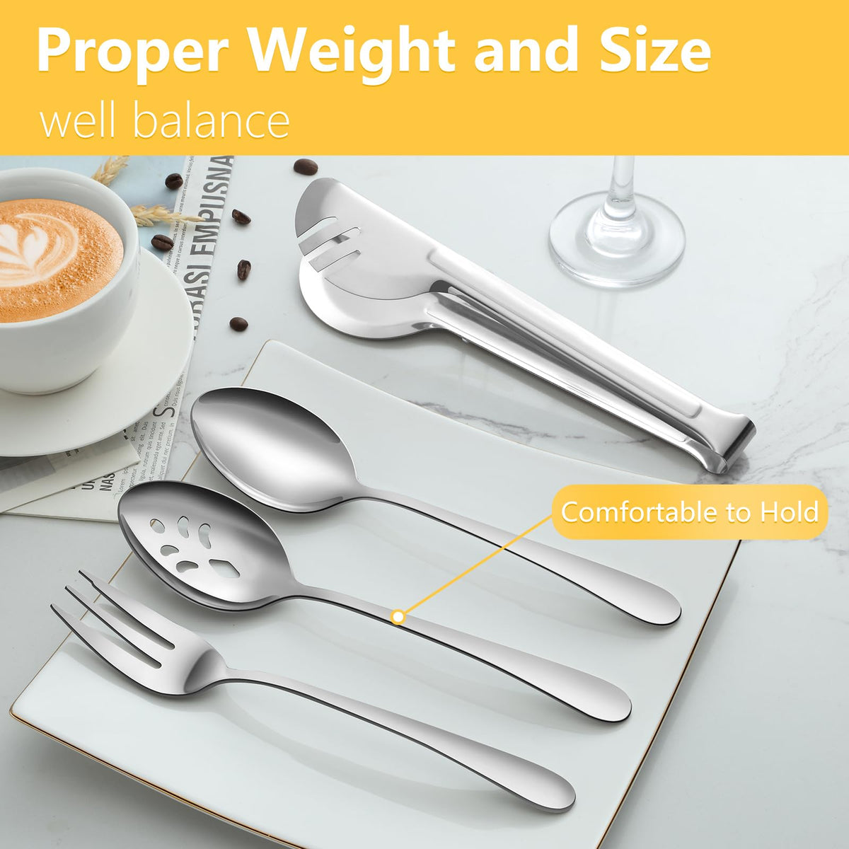 Pleafind serving utensils table setting, elegant shine enhances any dining table
