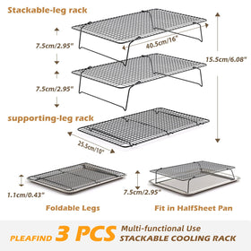 Pleafind stackable legs rack with 2.95 inches height for sturdy cooling.
