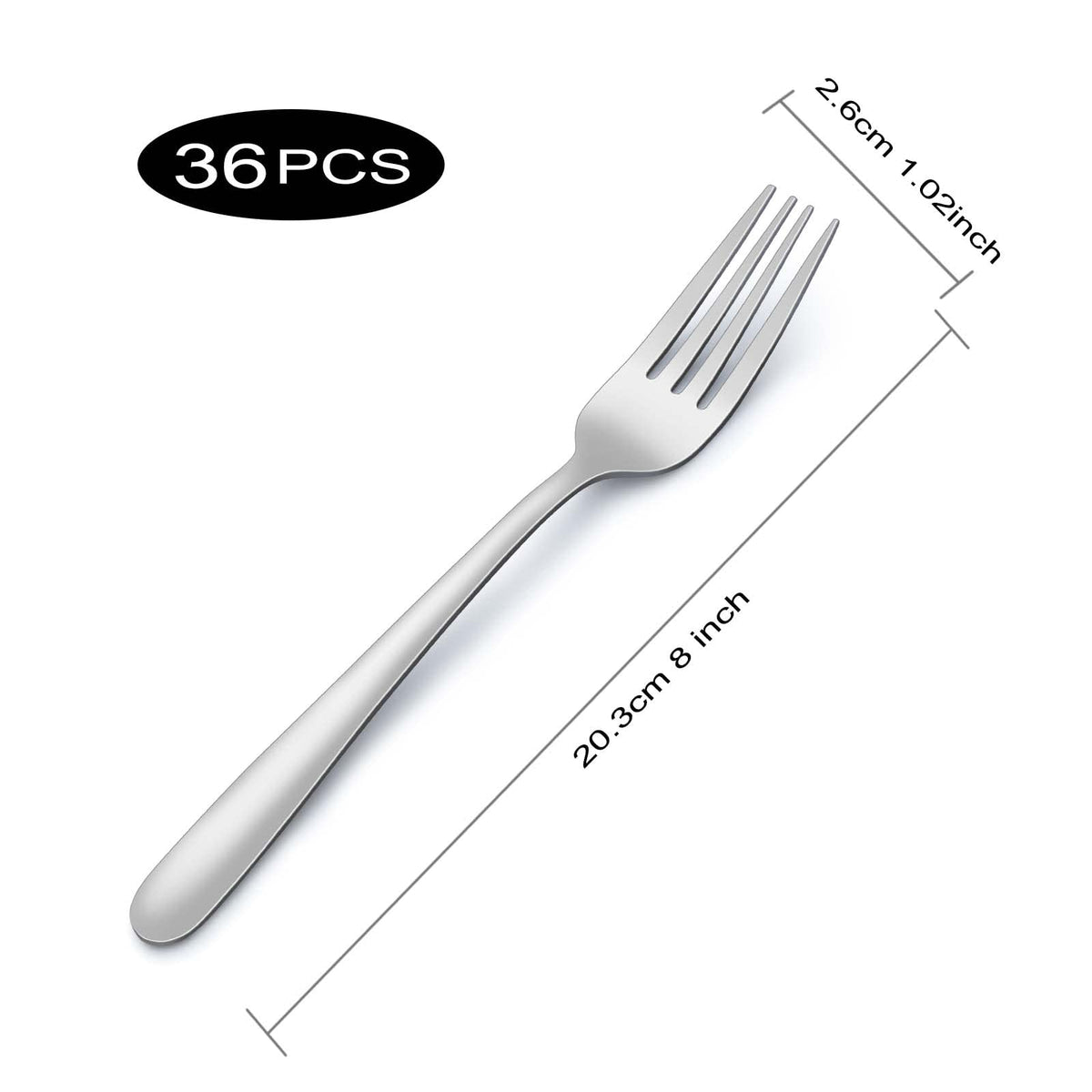 Pleafind stainless steel dinner forks highlight durable construction for daily meals.