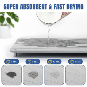 Plentio mat with non-slip stainless steel feet keeping bottles steady.