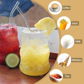 Pletmin borosilicate glass coffee cup handles hot drinks clearly