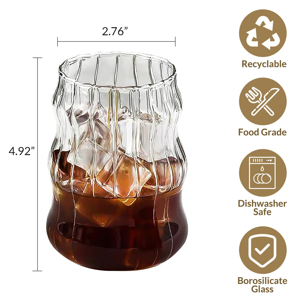 Pletmin glass straws reusable for cold beverages