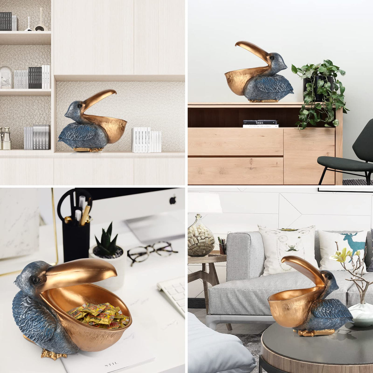 PlivBloom pelican desk organizer doubles as key dish and candy bowl for easy access.