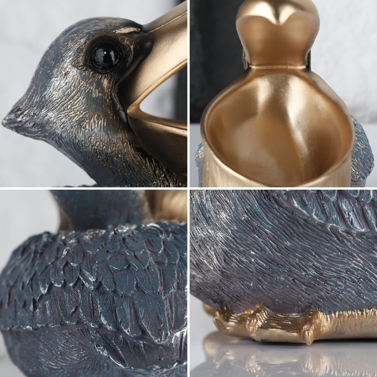 PlivBloom pelican silver finish decor complements contemporary spaces.